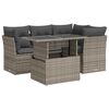 vidaXL 5 pcs conjunto sof&aacute;s de jardim c/ almofad&otilde;es vime PE cinzento