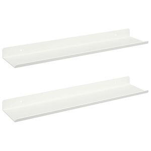 vidaXL Prateleira Flutuante 2 pcs Branco 100 x 9 x 2,5 cm A&ccedil;o