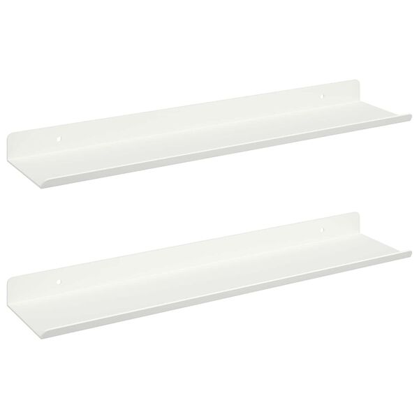 vidaXL Prateleira Flutuante 2 pcs Branco 100 x 9 x 2,5 cm A&ccedil;o