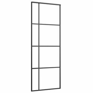 vidaXL Porta deslizante em vidro ESG e alum&iacute;nio 76x205 cm preto