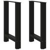vidaXL P&eacute;s para mesa de jantar pretos 2 pe&ccedil;as 50x(72-73) cm a&ccedil;o