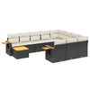 vidaXL 11 pcs conjunto sof&aacute;s de jardim c/ almofad&otilde;es vime PE preto