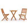 vidaXL 3 pcs conj. jantar exterior dobr&aacute;vel madeira eucalipto maci&ccedil;a