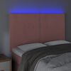 vidaXL Cabeceira de cama c/ luzes LED veludo 144x5x118/128 cm rosa