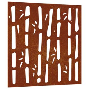 vidaXL Decora&ccedil;&atilde;o p/ muro de jardim 555x55 cm a&ccedil;o corten design bambu