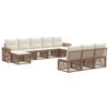 vidaXL Conjunto de Sof&aacute; de Jardim 10 pcs Bege e Branco Creme vime PE