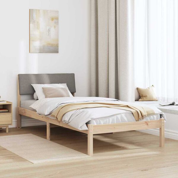 vidaXL Estrutura da cama com cabeceira Marrom e taupe 100 x 200 cm