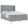 vidaXL Cama Box Springs com Colch&atilde;o Cinza Escuro 90x190 cm tecido