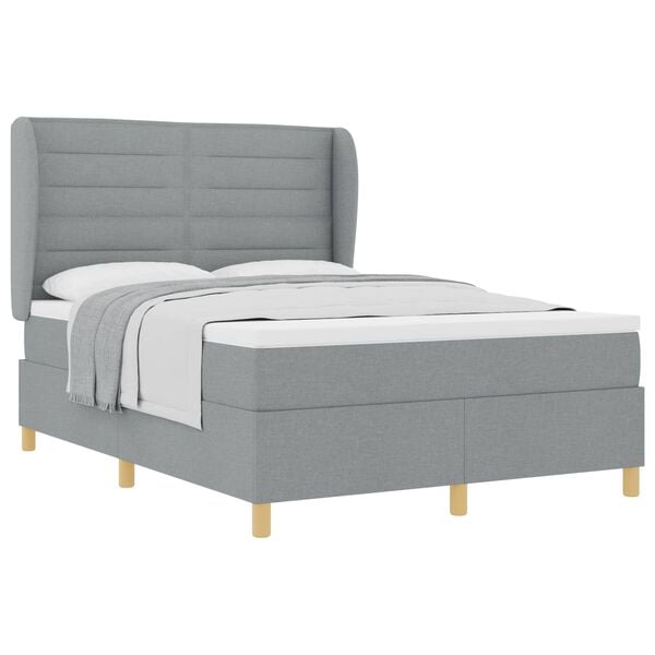 vidaXL Cama Box Springs com Colch&atilde;o Cinza Escuro 90x190 cm tecido