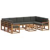vidaXL Conjunto de Sof&aacute;s para Exterior 10 unid. Natural e Antracite