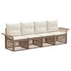 vidaXL Conjunto de Sof&aacute; de Jardim 4 unid. Bege vime PE