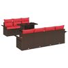 vidaXL Conjunto de Sof&aacute; de Jardim 8 unid. Castanho vime PE