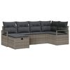 vidaXL Conjunto de Sof&aacute; de Jardim 6 unid. Cinzeto vime PE