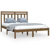 vidaXL Estrutura cama king 150x200 cm madeira maci&ccedil;a castanho-mel