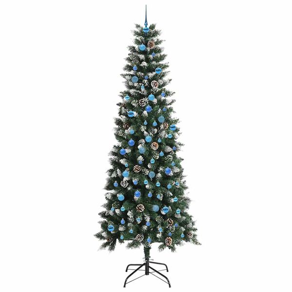vidaXL &Aacute;rvore de Natal Artificial Verde 240 cm PVC, Pl&aacute;stico e A&ccedil;o