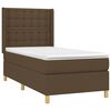 vidaXL Cama box spring c/ colch&atilde;o/LED 80x200cm tecido castanho-escuro