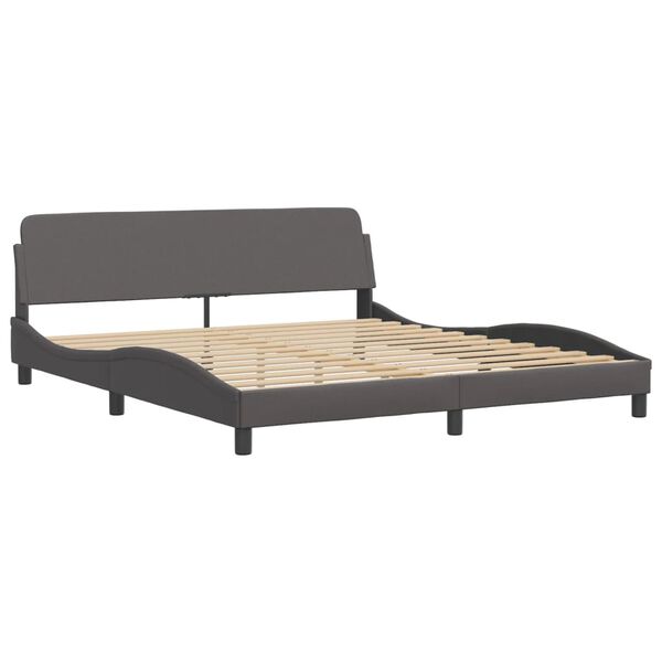 vidaXL Cama Viana com colch&atilde;o 180x200 cm couro artificial cinza