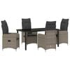 vidaXL Conjunto de Jantar para Jardim 5 unid. Cinzento vime PE