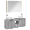 vidaXL Conjunto de Arm&aacute;rios para Banheiro 4 pcs Sonoma cinzento
