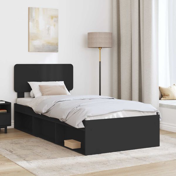 vidaXL Estrutura da Cama Preto 90 x 190 cm Madeira de Pinheiro S&oacute;lida
