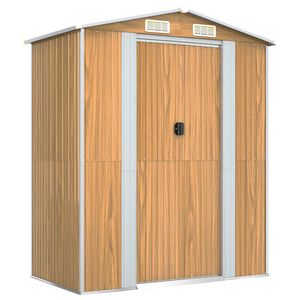 vidaXL Abrigo de jardim 192x108x223 cm a&ccedil;o galvanizado Marrom