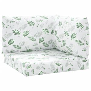vidaXL Almofad&otilde;es p/ m&oacute;veis paletes 3 pcs tecido oxford padr&atilde;o folhas