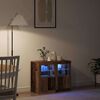 vidaXL Aparador LED 2 pcs Madeira antiga 41 x 37 x 67 cm