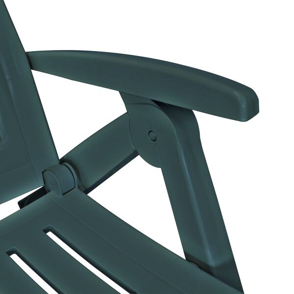 vidaXL Espreguiçadeira com apoio de pés plástico verde