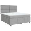 vidaXL Cama com molas/colch&atilde;o 180x200 cm tecido cinzento-claro