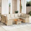vidaXL 7 pcs conjunto lounge para jardim com almofadões vime PE bege