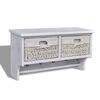 vidaXL Prateleira de parede 60x23,5x33 cm madeira de paulownia branco