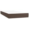 vidaXL Cama box spring c/ colch&atilde;o/LED 80x200 cm couro artif. castanho