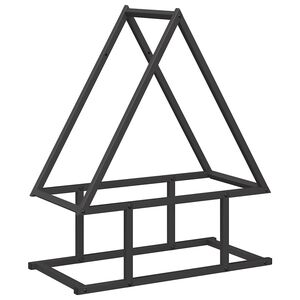 vidaXL Suporte para lenha 50x25x60 cm a&ccedil;o laminado a frio preto