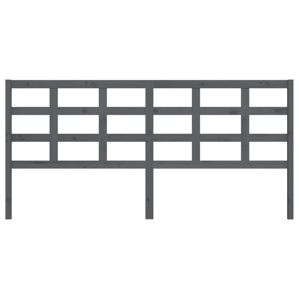 vidaXL Cabeceira de cama 125,5x4x100 cm pinho maci&ccedil;o cinzento