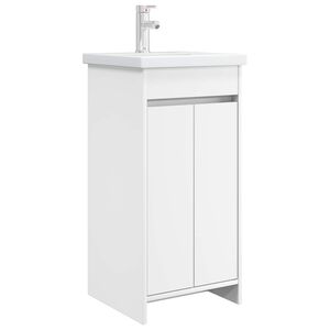 vidaXL Gabinete de banheiro com pia Branco 42 x 40 x 84,5 cm
