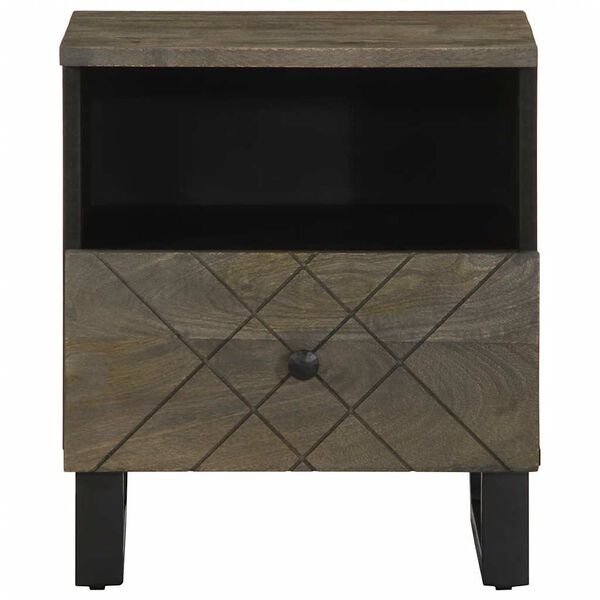 vidaXL Mesa de cabeceira 40x33x46 cm madeira de mangueira maciça preto