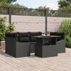 vidaXL Conjunto de Sof&aacute; de Jardim 7 pcs Preto Rattan Sint&eacute;tico