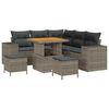 vidaXL Conjunto de Sof&aacute; de Jardim com almofada 8 pcs Cinzeto vime PE
