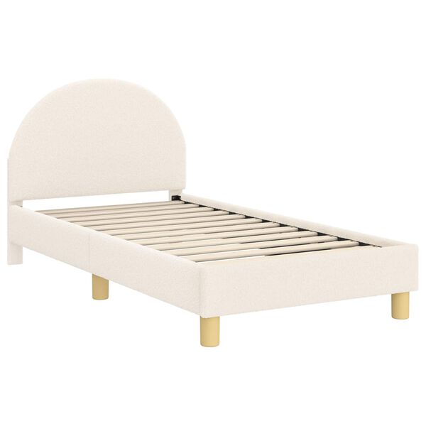 vidaXL Estrutura de Cama Infantil com Cabeceira Creme 80 x 160 cm