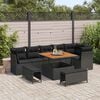 vidaXL Conjunto de Sof&aacute; de Jardim 9 pcs Preto vime PE