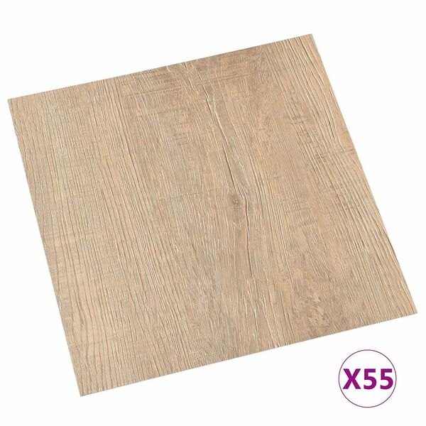 vidaXL Pranchas de Piso 55 pcs Castanho 5,11 m&sup2; PVC