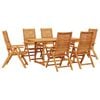 vidaXL Conjunto de Jantar para Jardim 7 pcs Castanho