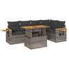 vidaXL 6 pcs conjunto sof&aacute;s jardim com almofad&otilde;es PE/ac&aacute;cia cinzento