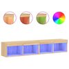 vidaXL M&oacute;veis de TV com luzes LED 2 pcs 80x30x30 cm carvalho sonoma