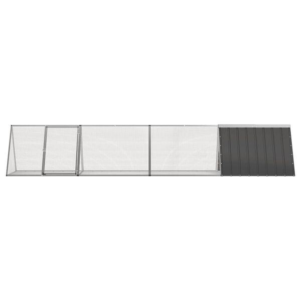 vidaXL Gaiola p/ coelhos 403,5x80,5x71 cm a&ccedil;o galvanizado antracite