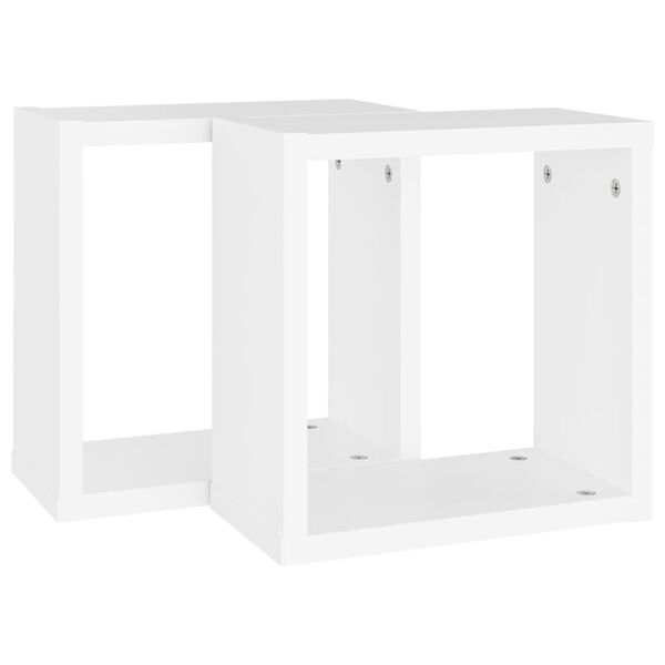 vidaXL Prateleiras de parede em forma de cubo 2 pcs 30x15x30cm branco