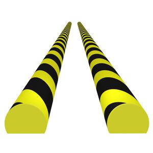vidaXL Protetores de canto 2 pcs 4x3x100 cm PU amarelo e preto