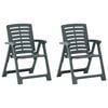 vidaXL Cadeiras de jardim 2 pcs pl&aacute;stico verde