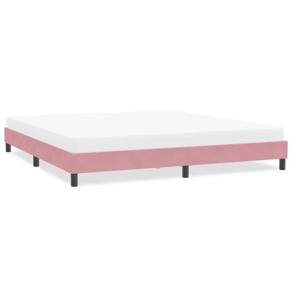 vidaXL Estrutura de cama sem colch&atilde;o 200x210 cm veludo rosa