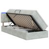 vidaXL Cama de Armazenamento LED com Colch&atilde;o Cinzento-claro